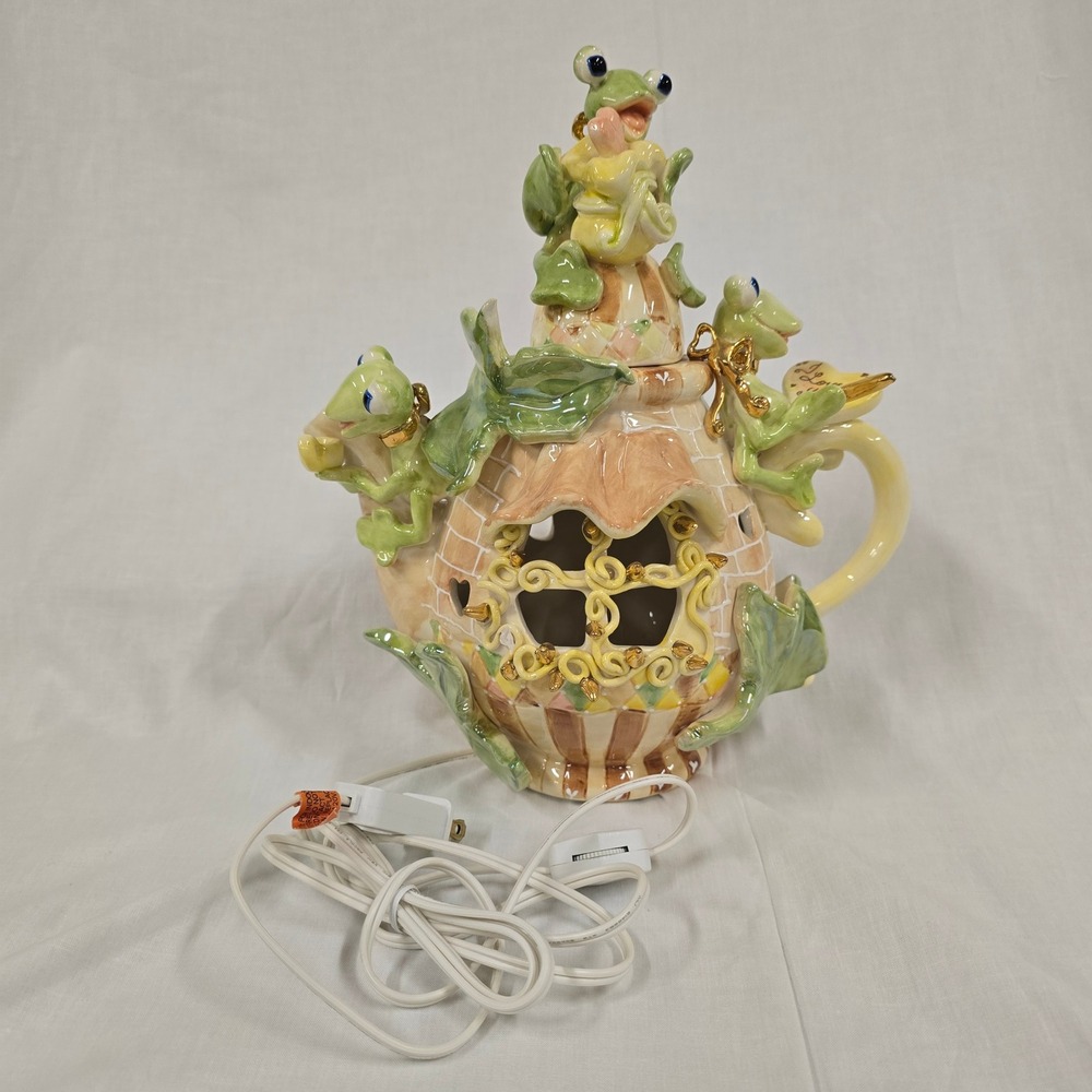 KoKo Originals 2002 Frog Teapot Night Light Athena Boulgarides Laura Schwartz